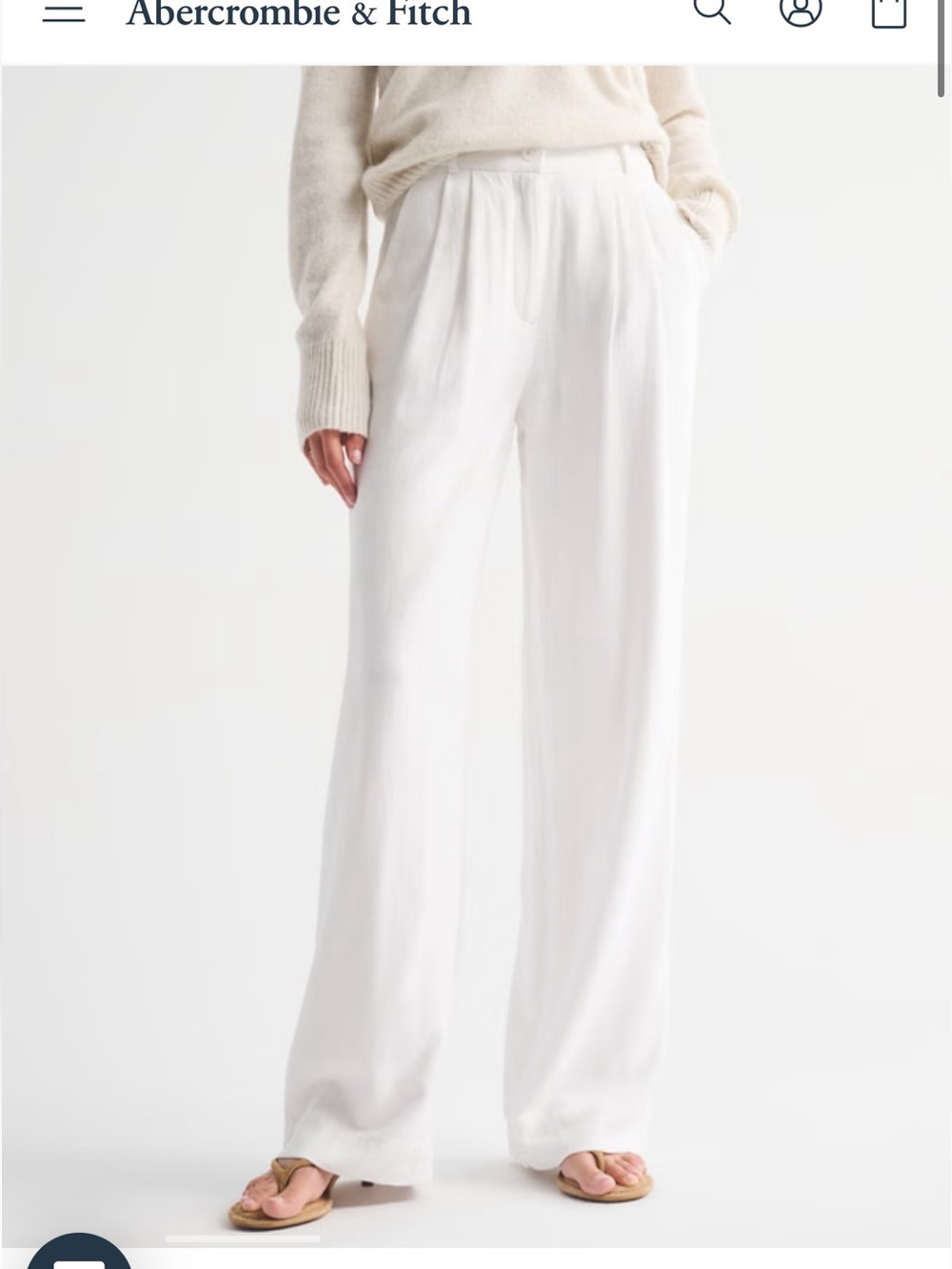 Abercrombie & Fitch white Linen tailored Pants